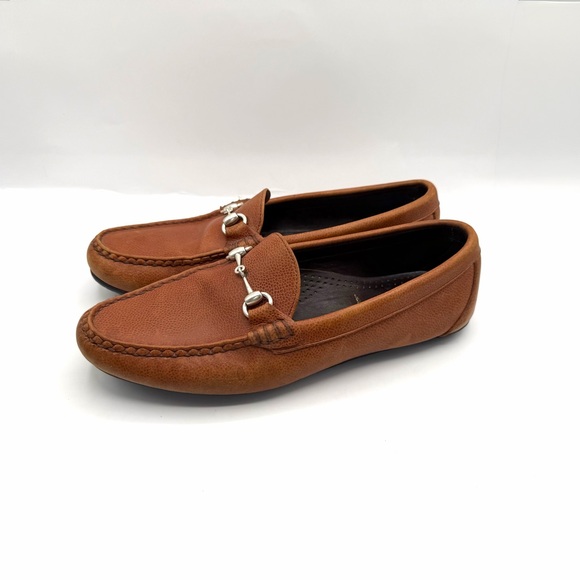 ALLEN EDMONDS Grand Cayman Brown Pebbled Leather Horse Bit Driving Loafers 9D - Picture 2 of 12